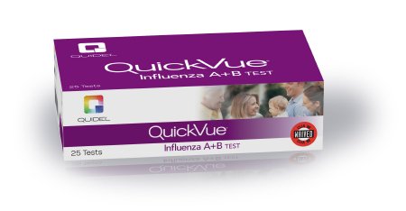Rapid Test Kit QuickVue® Infectious Disease Immunoassay Influenza A + B Nasal Swab / Nasopharyngeal Swab / Nasal Wash / Nasal Aspirate Sample 25 Tests (25/KT) by Quidel Corporation  ID 20183